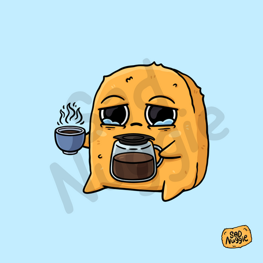 Coffee Sad Nuggie Sticker