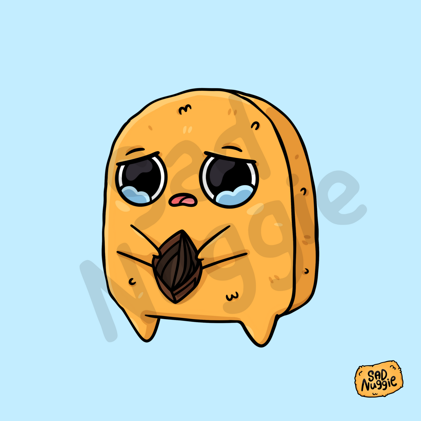 Broke Sad Nuggie Sticker