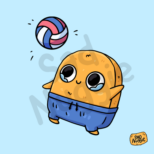 Volleyball Sad Nuggie Sticker