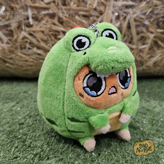 Angry Dino Mini Sad Nuggie Keychain