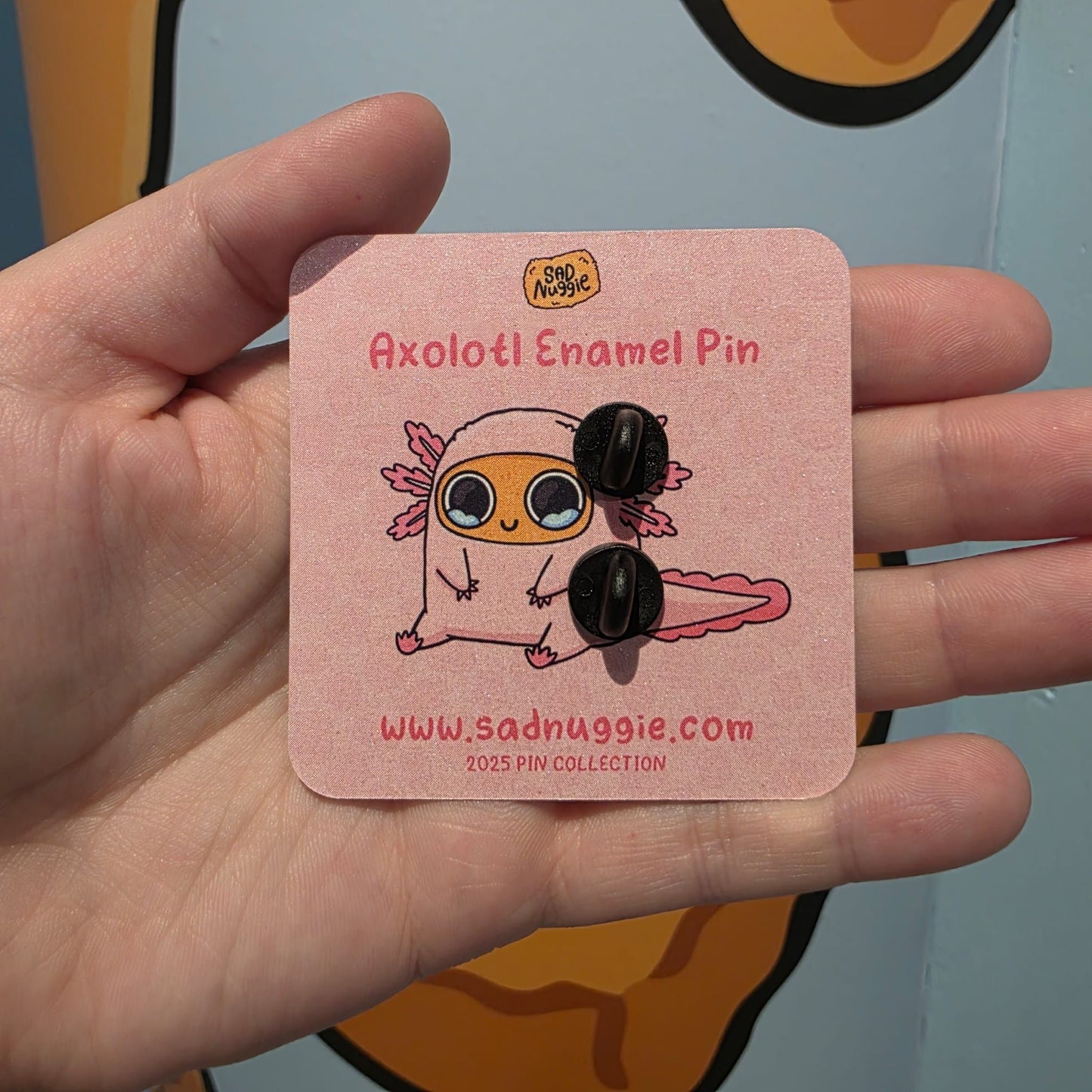Sad Nuggie Axolotl Enamel Pin
