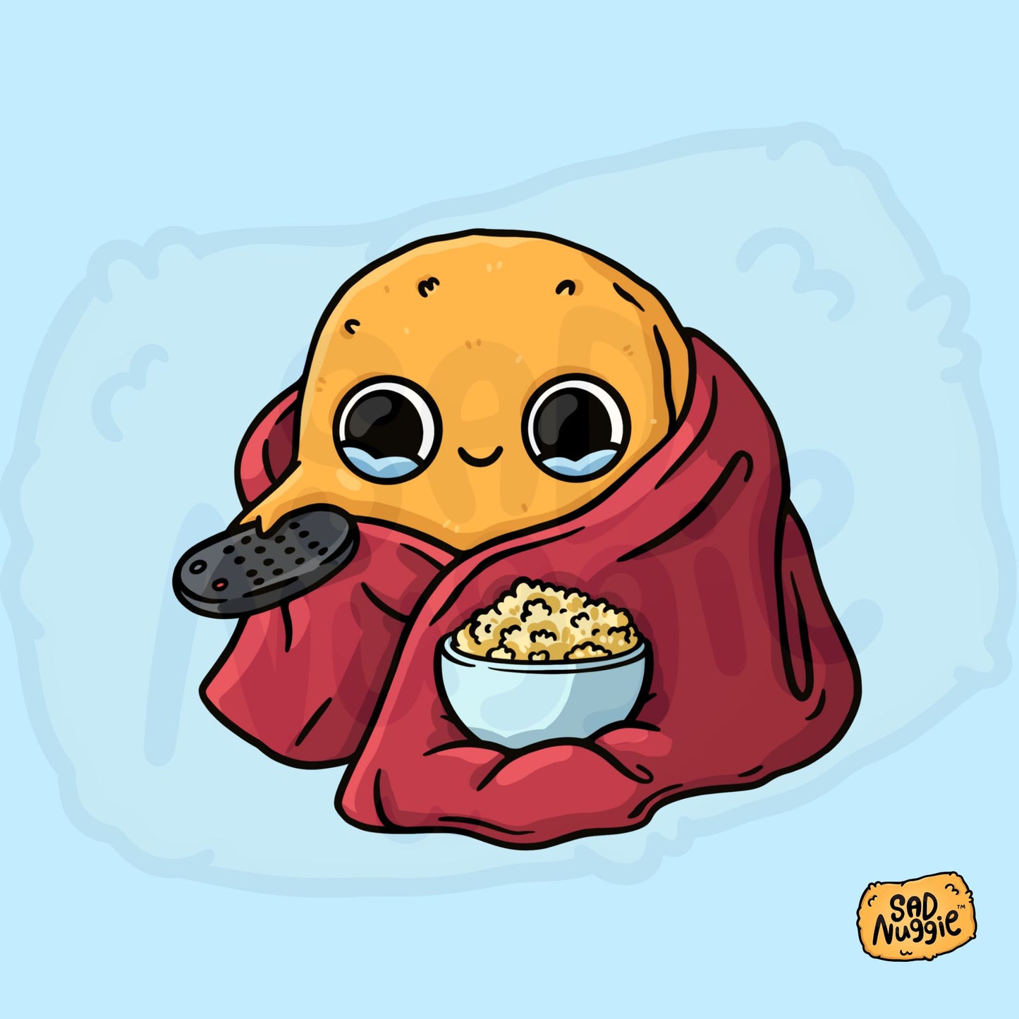 Sad Nuggie Movie Night Sticker