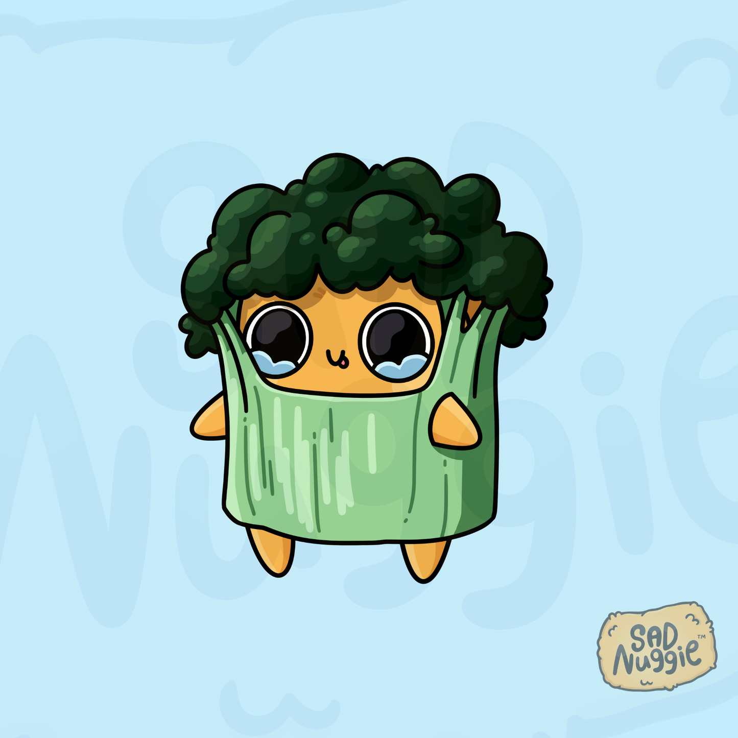 Sad Nuggie Broccoli Sticker