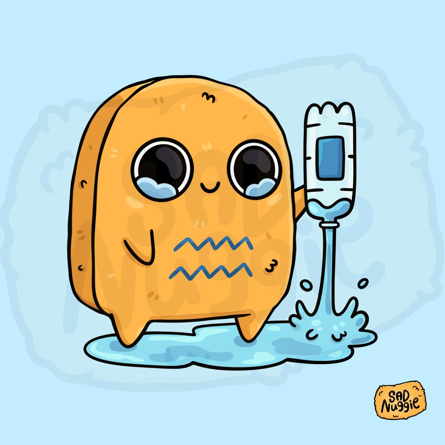 Sad Nuggie Aquarius Sticker