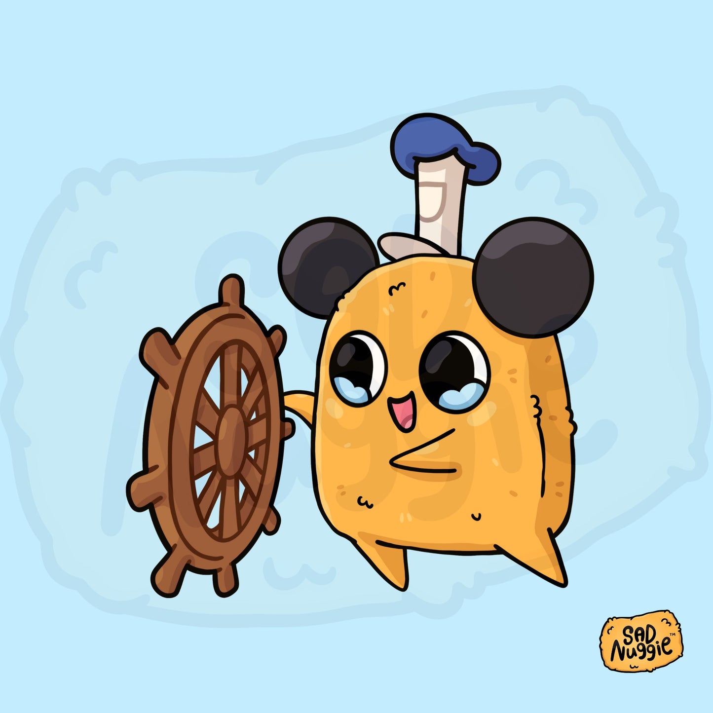 Sad Nuggie Steam Boat Willie Sticker