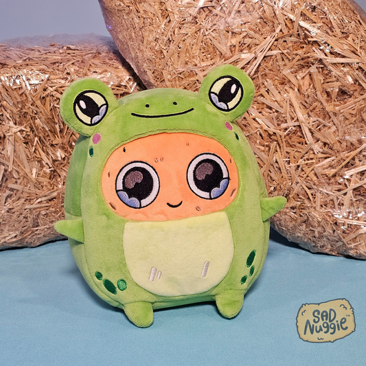 Frog Sad Nuggie Plush