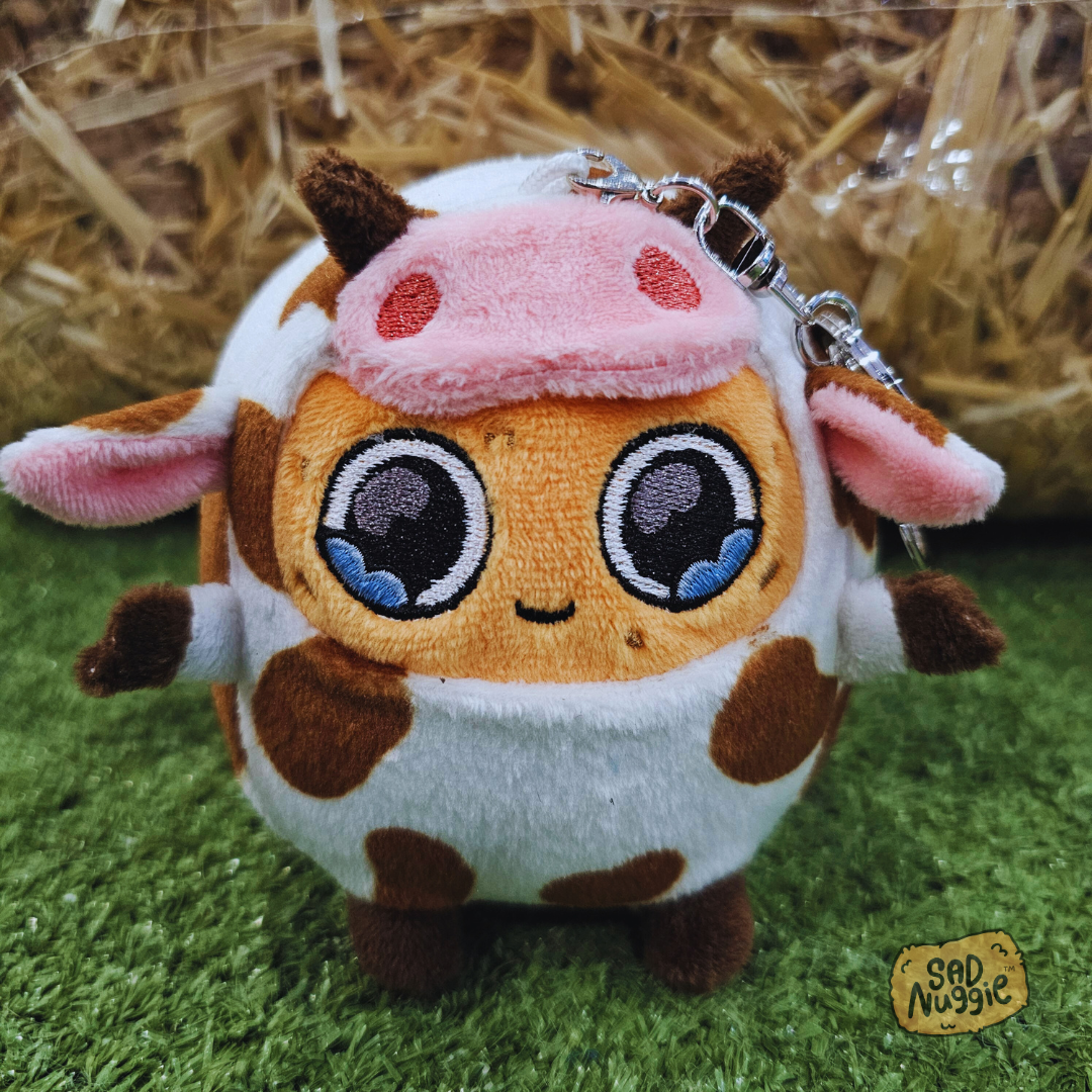 Cow Mini Sad Nuggie Keychain