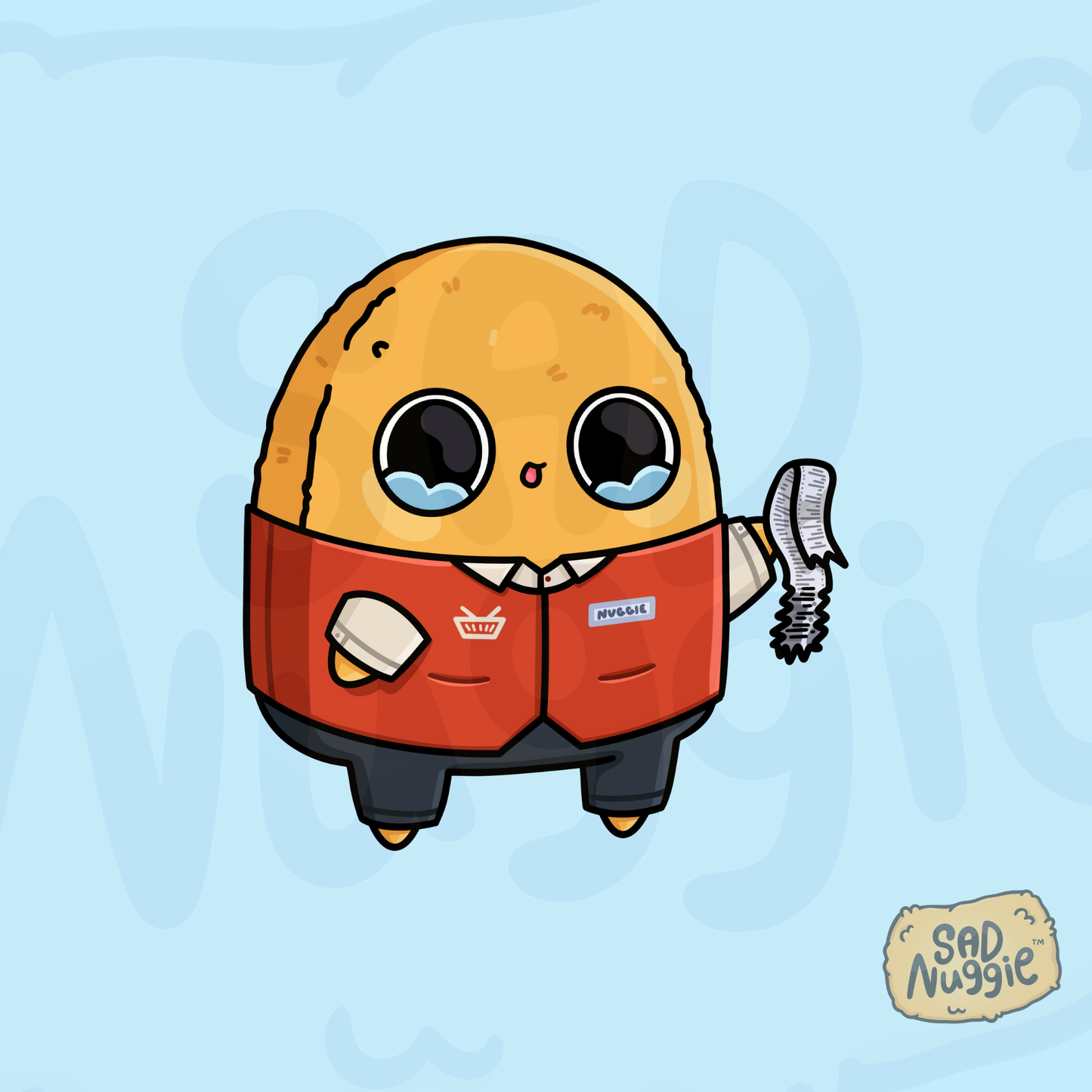 Sad Nuggie Cashier Sticker