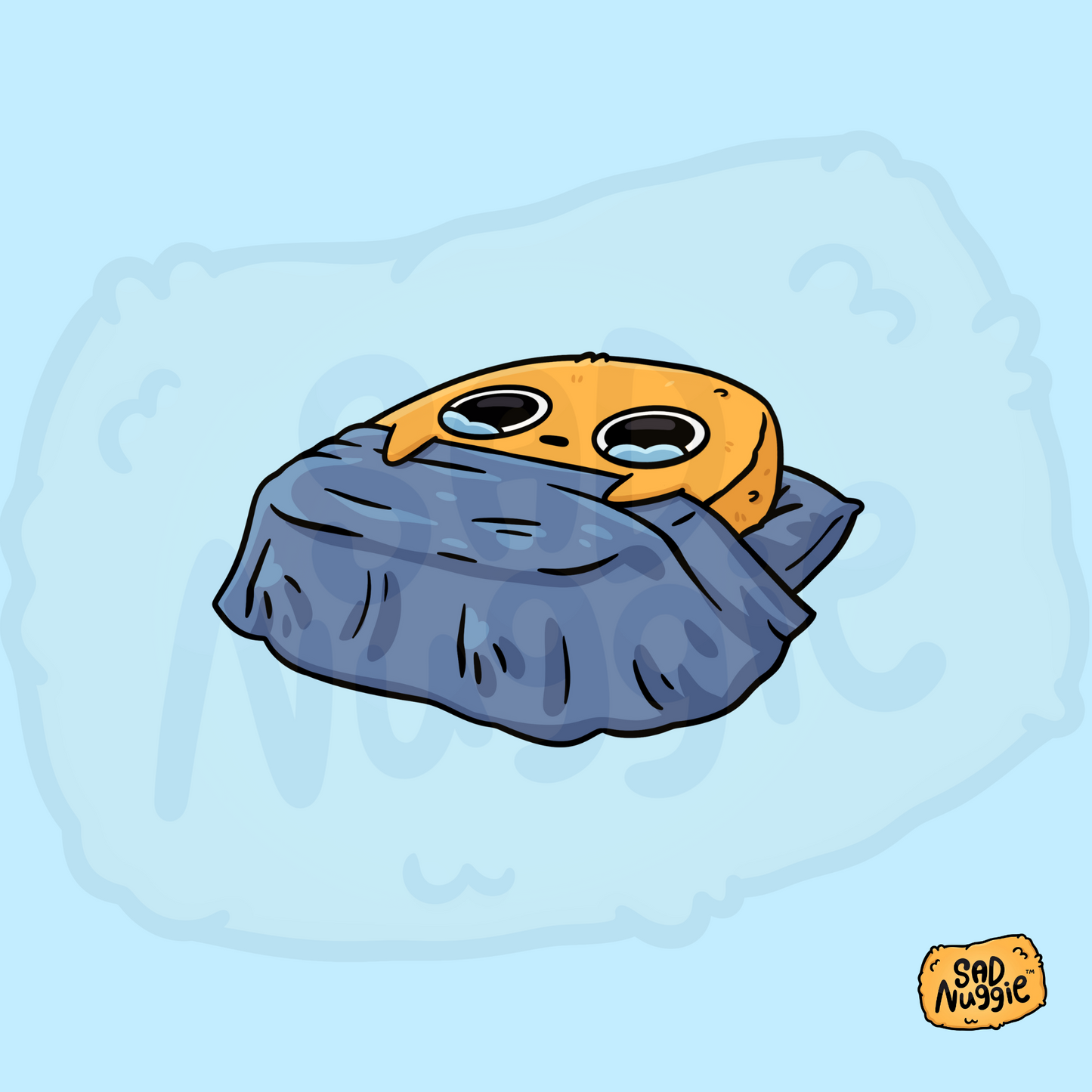 Sad Nuggie Can't Sleep Sticker
