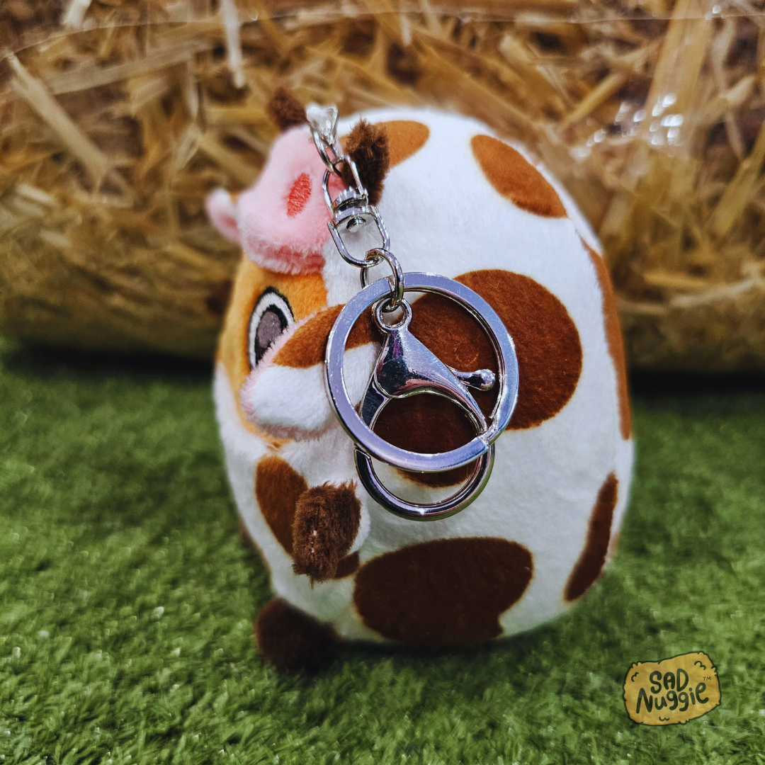 Cow Mini Sad Nuggie Keychain