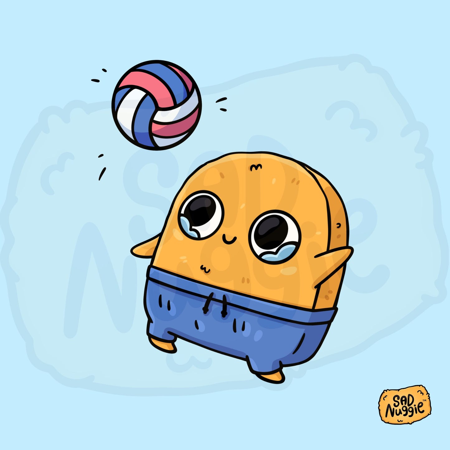 Volley-ball triste Nuggie Sticker
