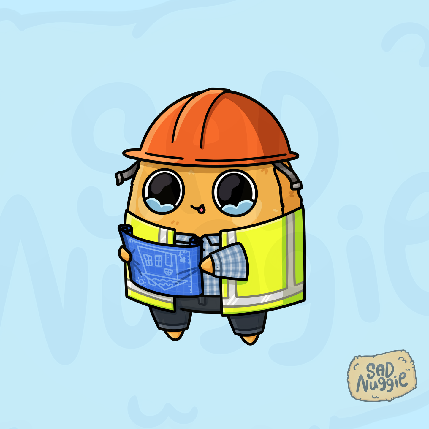 Sad Nuggie Engineer Sticker