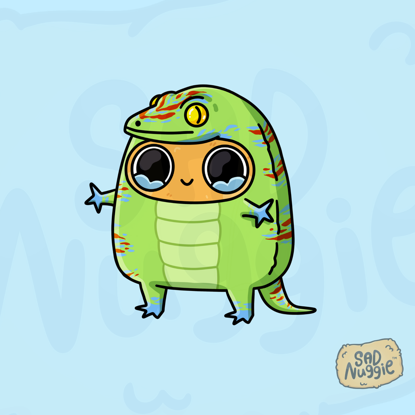 Sad Nuggie Gecko Sticker
