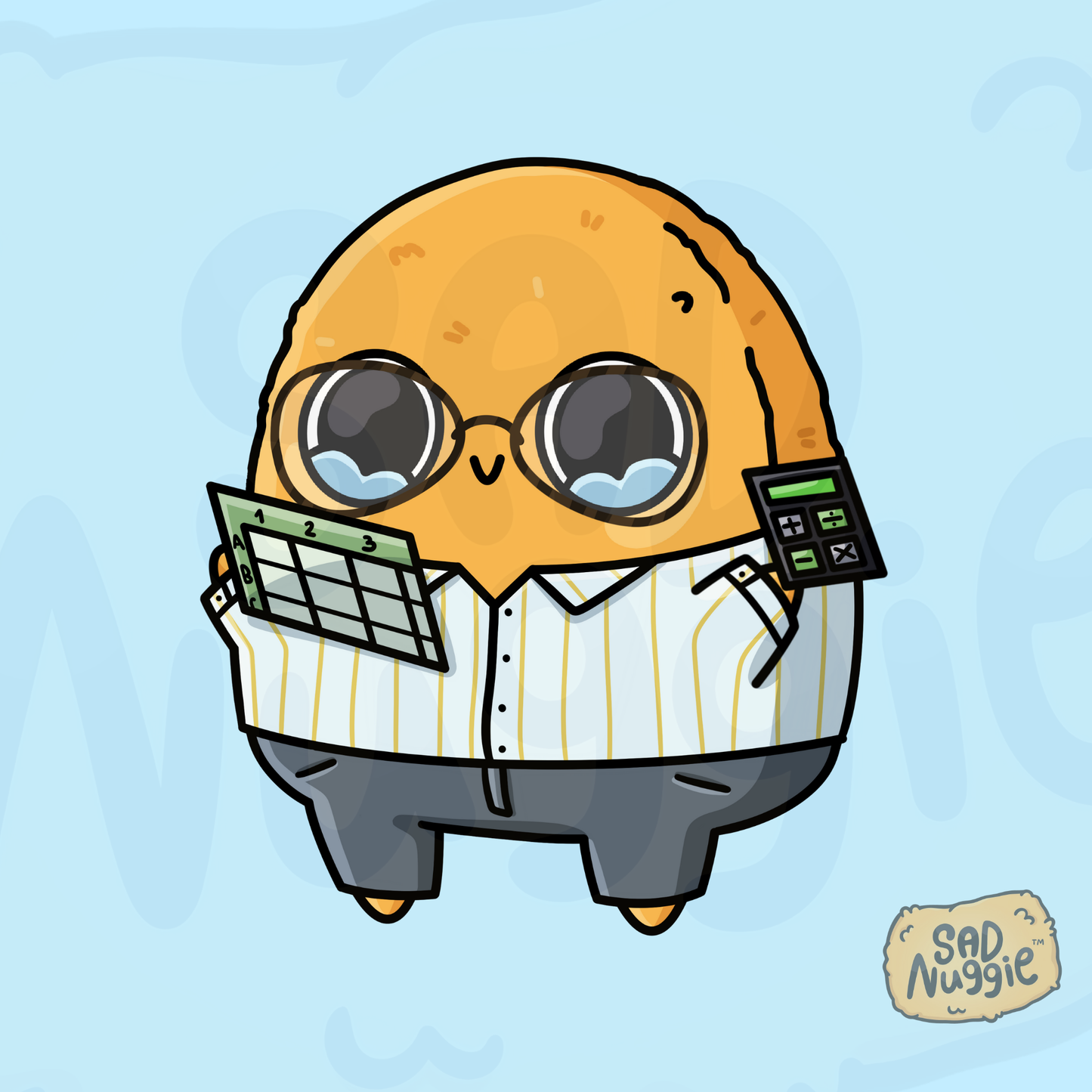 Sad Nuggie Accountant Sticker