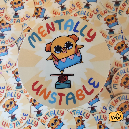 Mentally Unstable Sad Nuggie Sticker