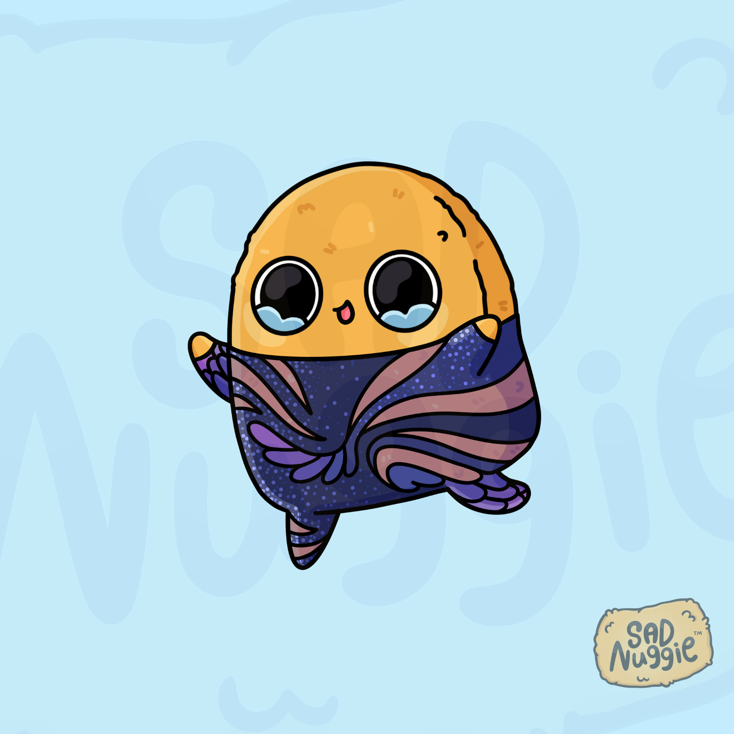 Sad Nuggie Glitter Dancer Sticker