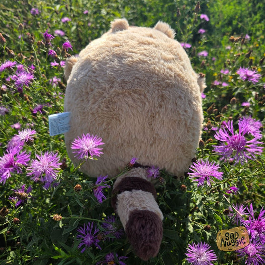 Raccoon Sad Nuggie Plush