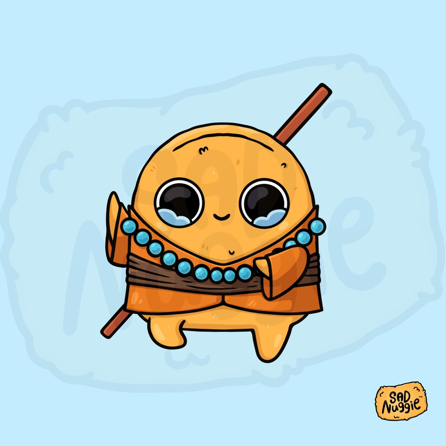 Sad Nuggie Monk Sticker