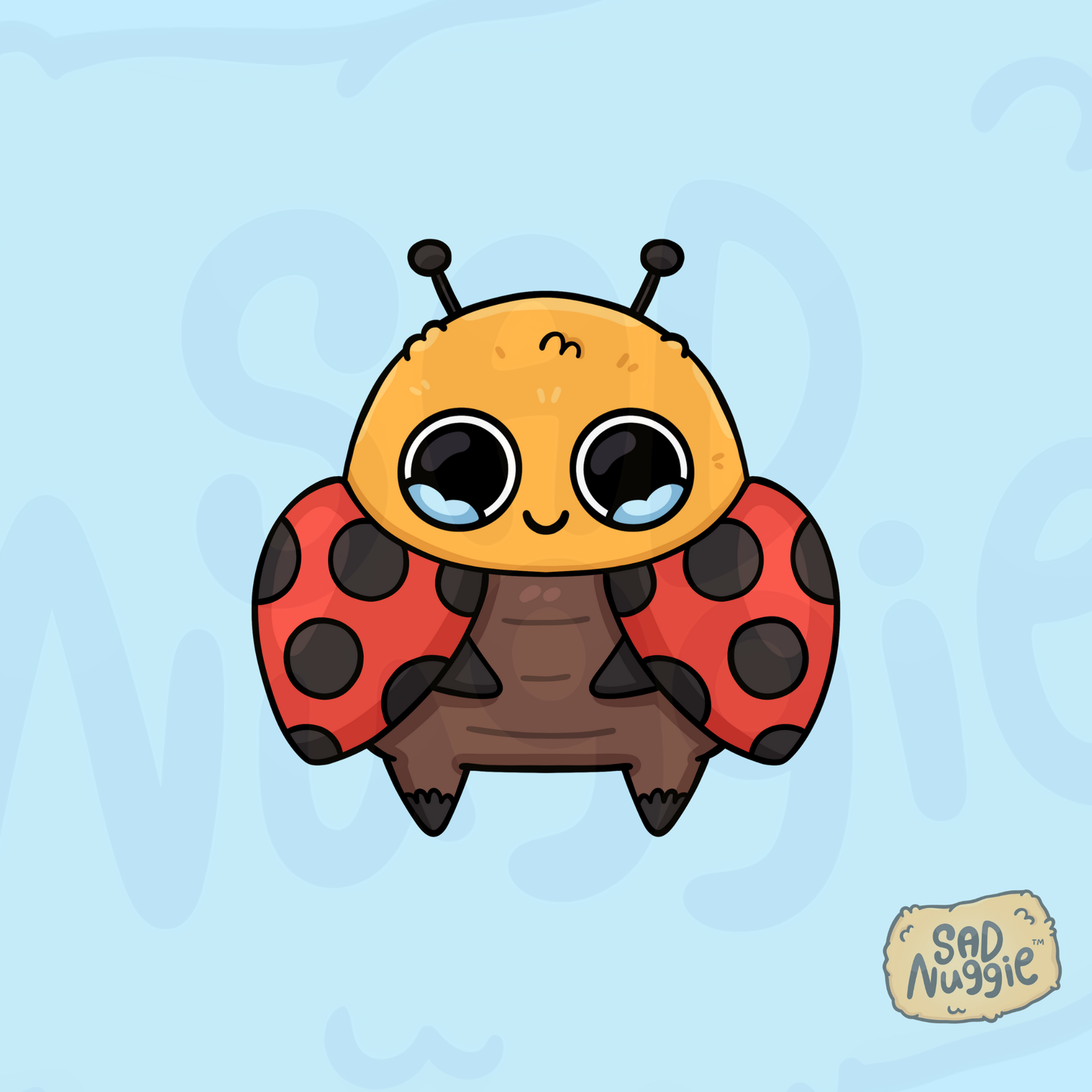 Sad Nuggie Lady Bug Sticker