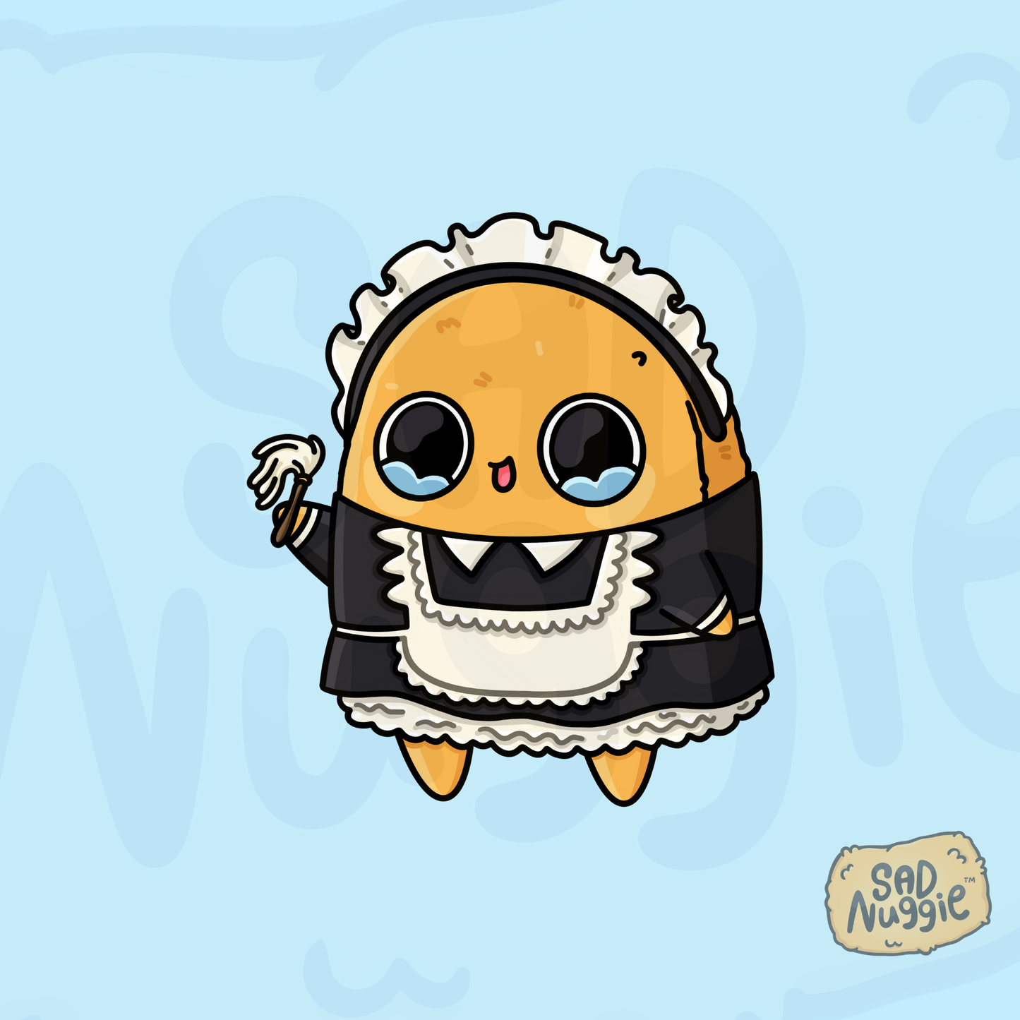 Sad Nuggie Maid Sticker