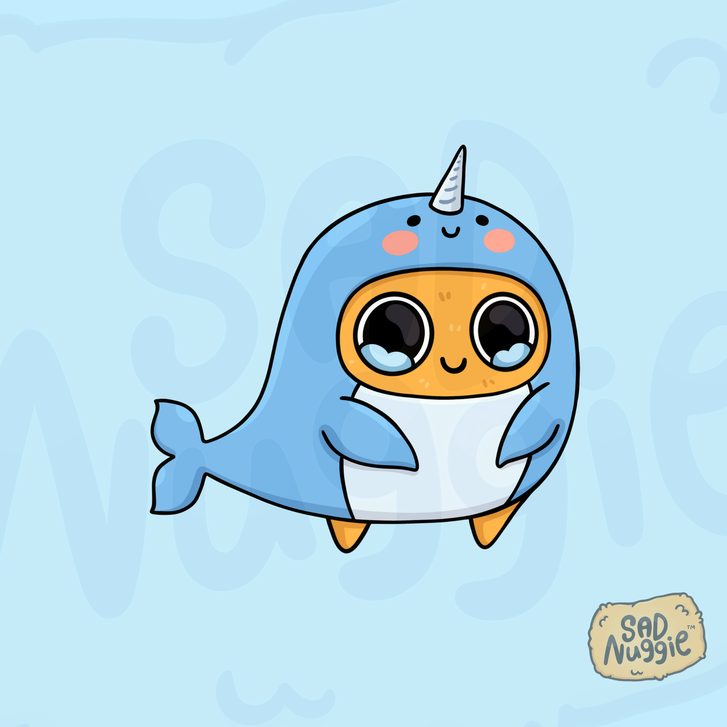 Sad Nuggie Narwhal Sticker