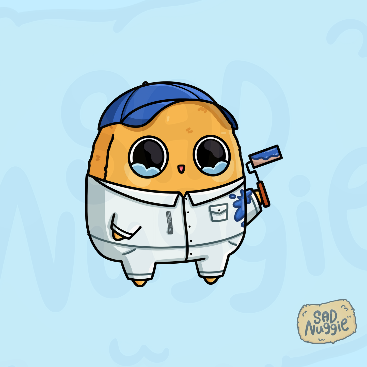 Sad Nuggie Painter Sticker