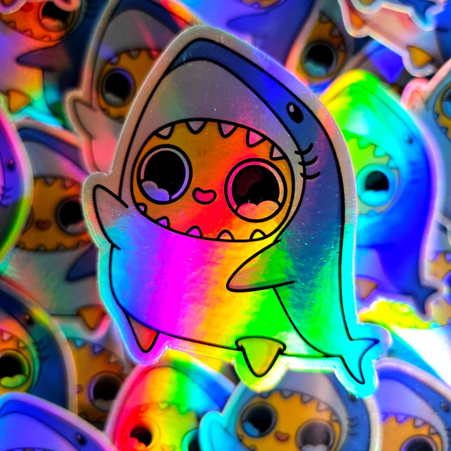 Shark Nuggie Holographic Sticker