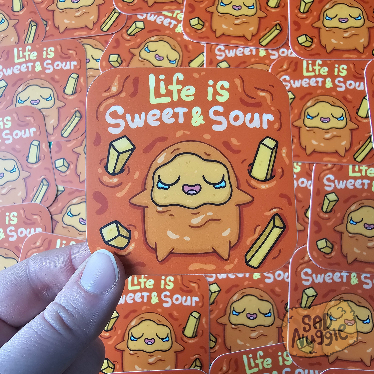 Sad Nuggie Life Is Sweet & Sour Sticker