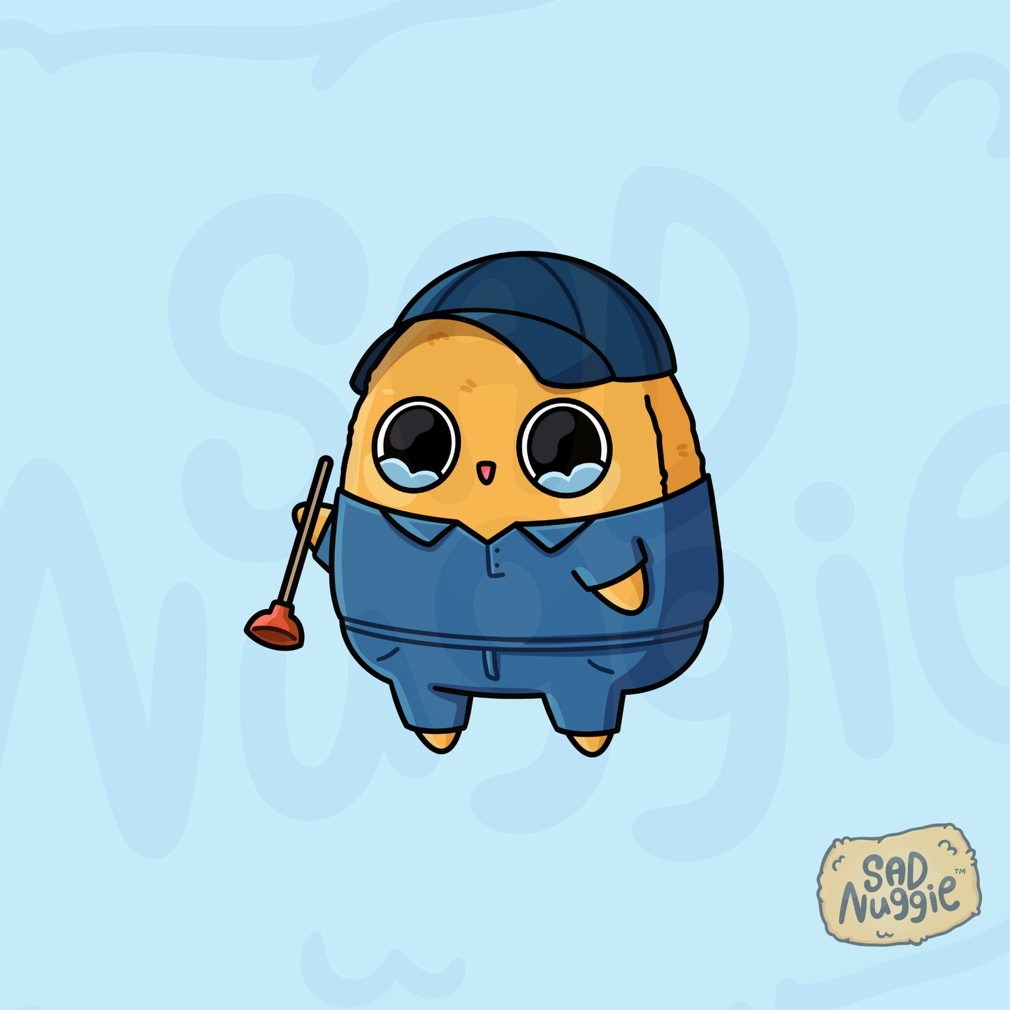 Sad Nuggie Plumber Sticker