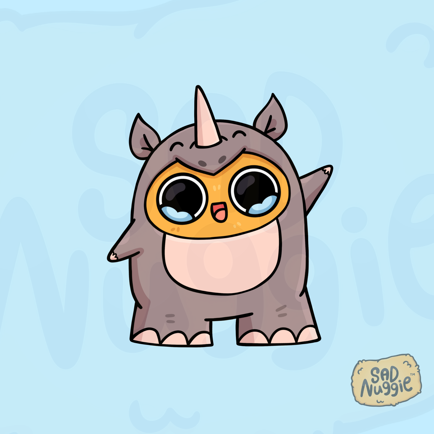 Sad Nuggie Rhino Sticker
