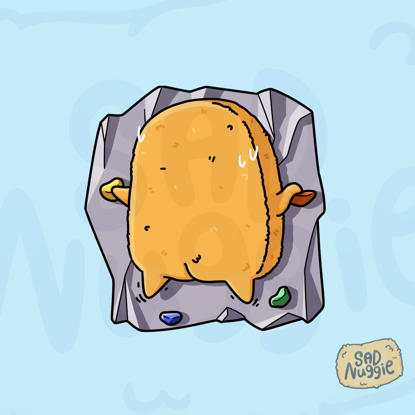Sad Nuggie Rock Climbing Sticker