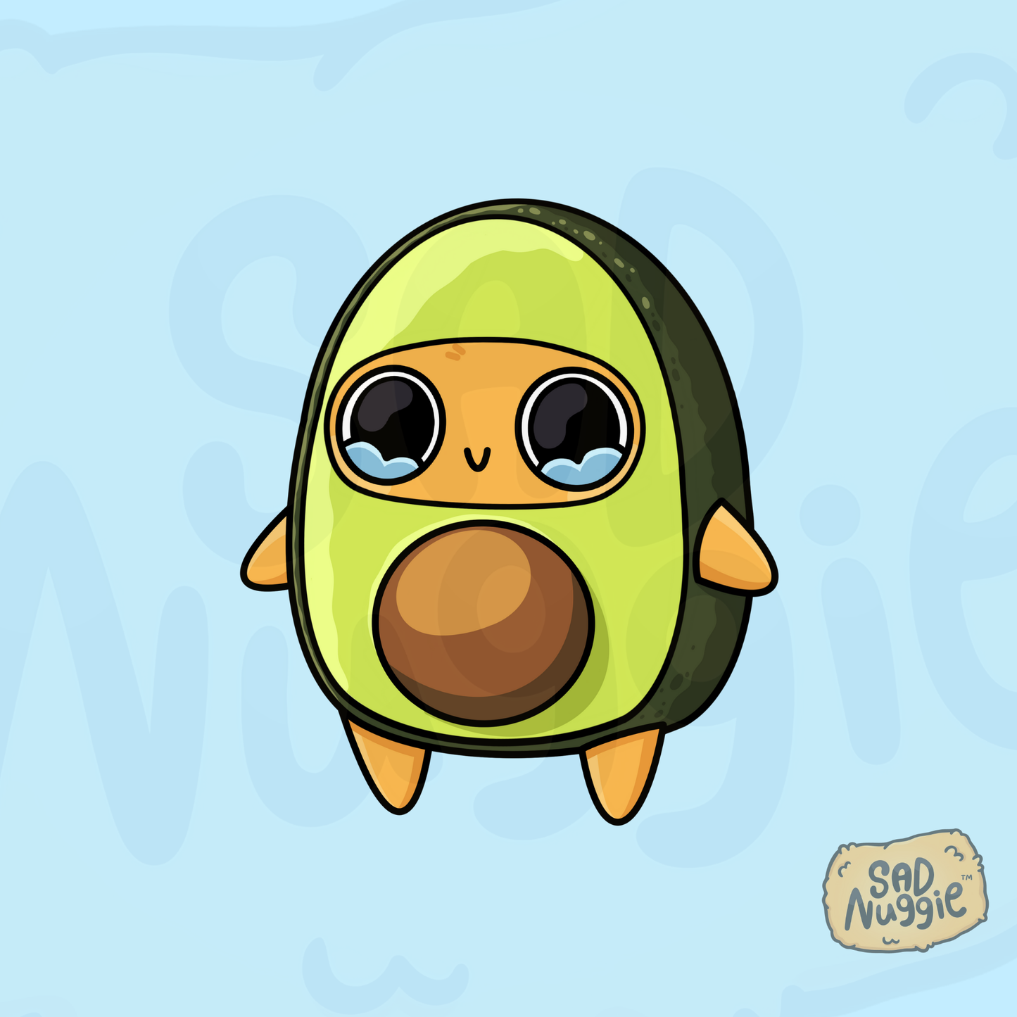 Sad Nuggie Avocado Sticker