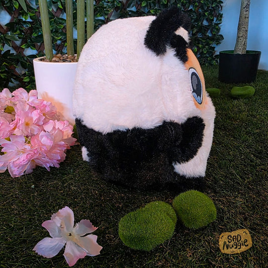 Fluffy Panda Sad Nuggie Plush