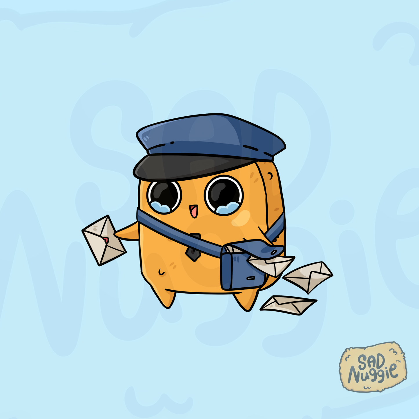 Sad Nuggie Mailer Sticker