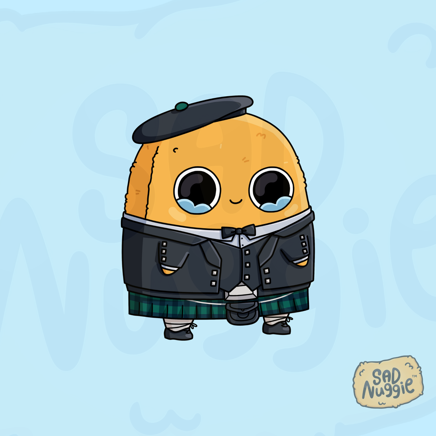 Sad Nuggie Scottish Sticker