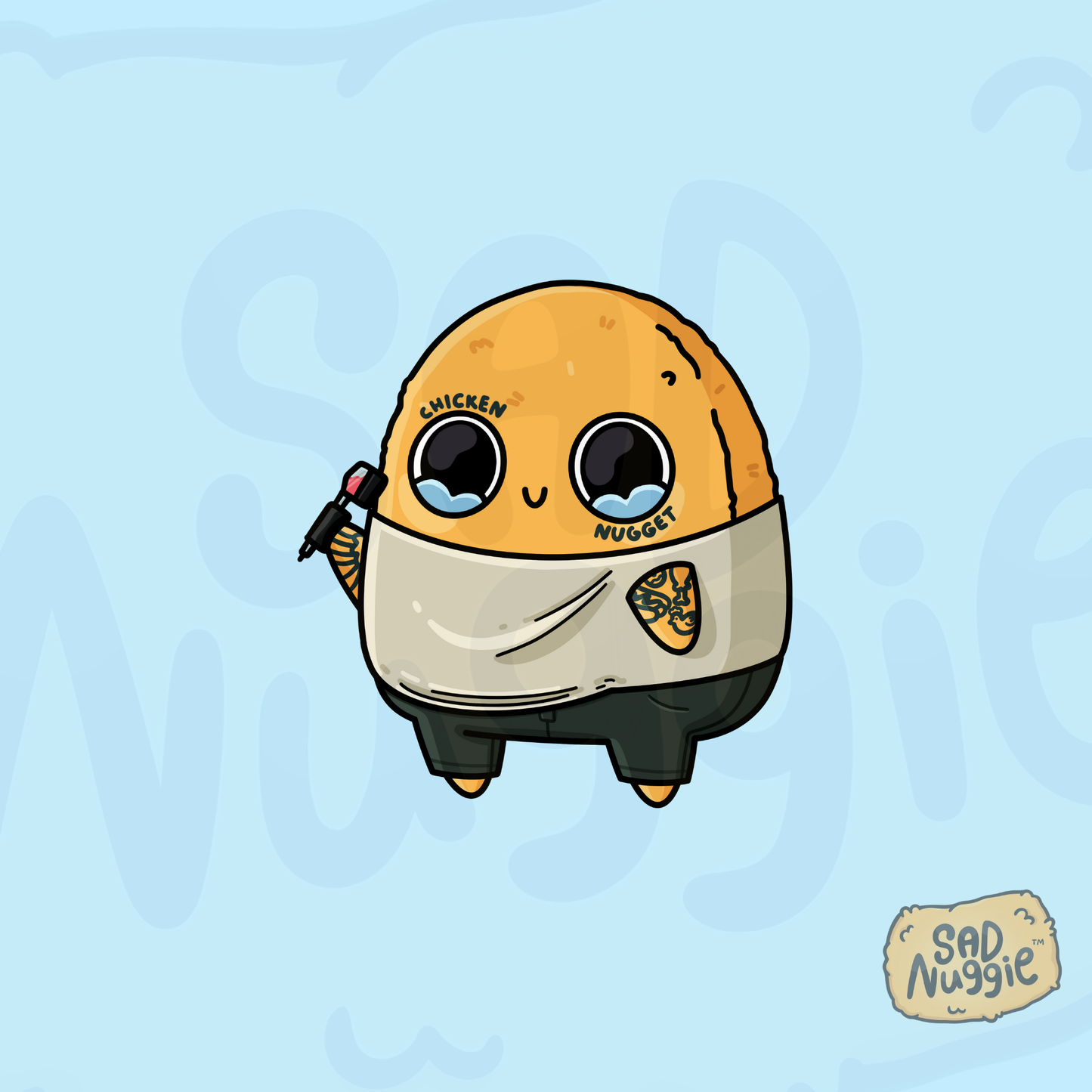 Sad Nuggie Darts Sticker