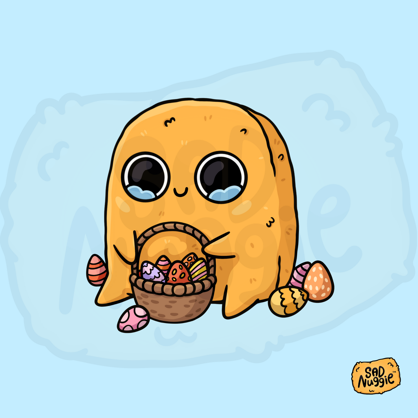 Sad Nuggie Easter Basket Sticker