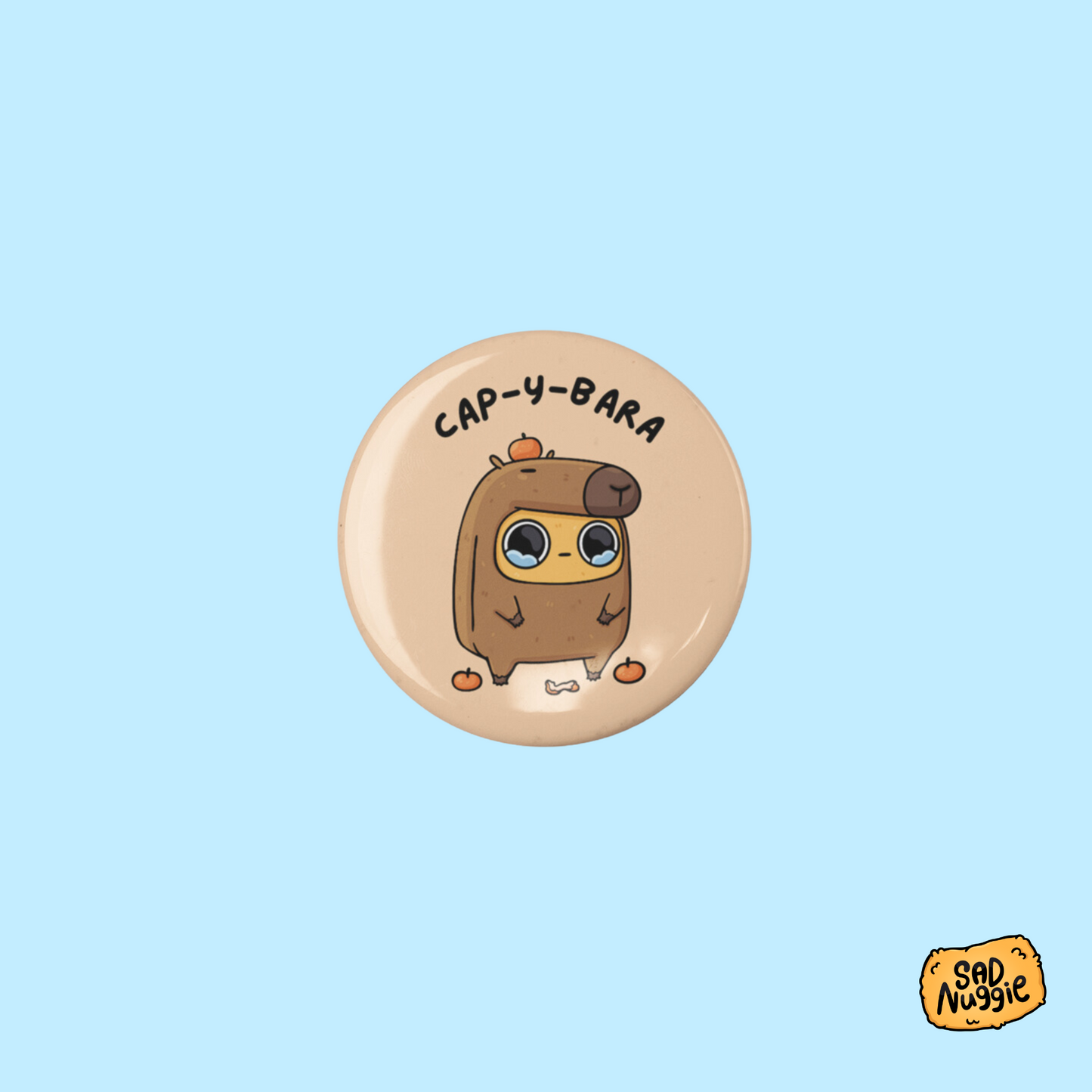 Sad Nuggie Cap-y-bara Small Button