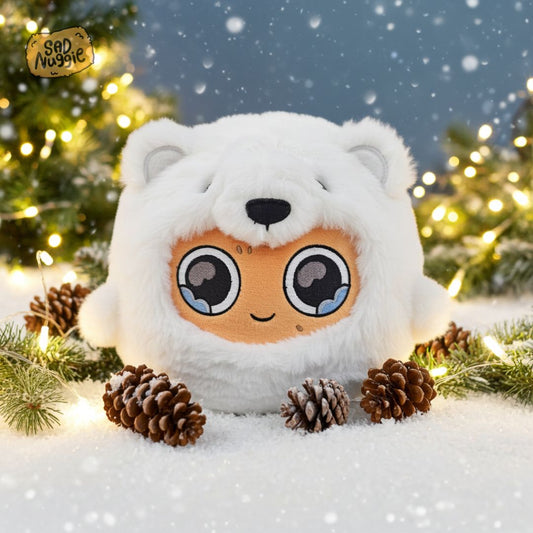 Polar Bear Sad Nuggie Plush