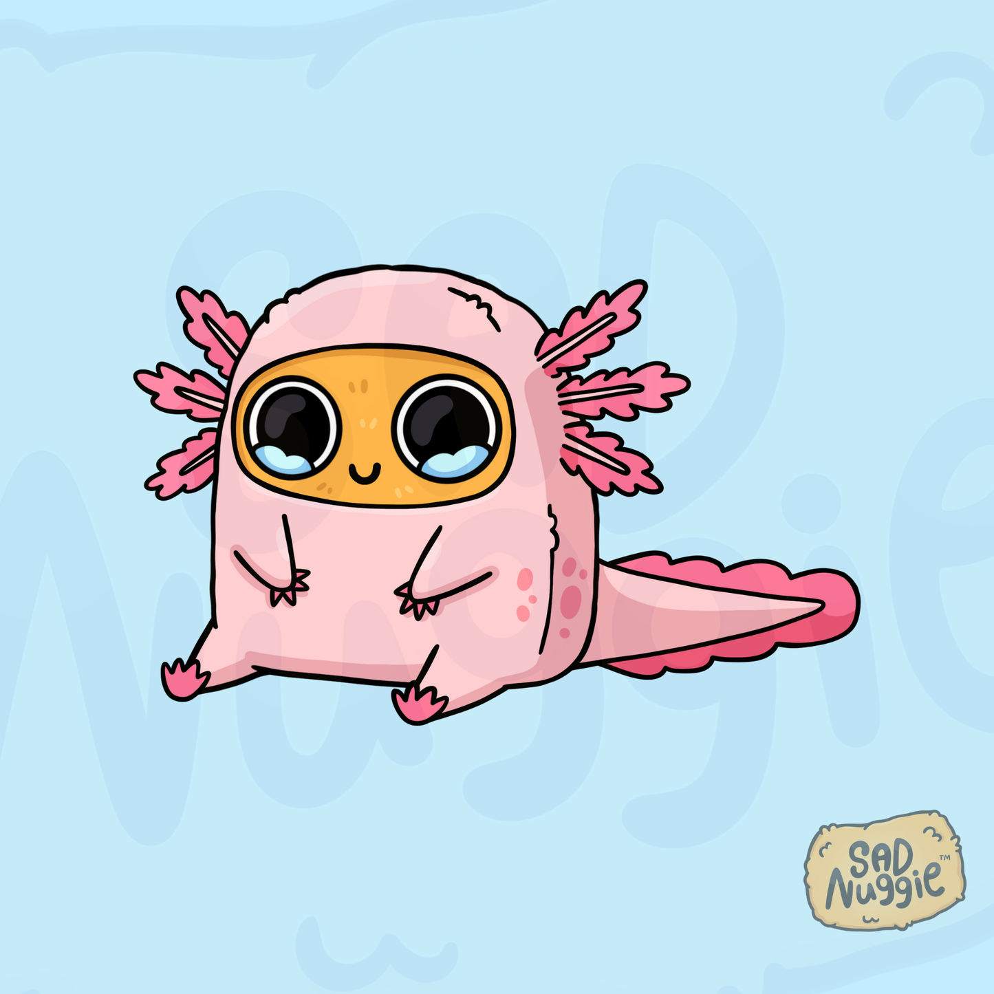 Sad Nuggie Axolotl Sticker