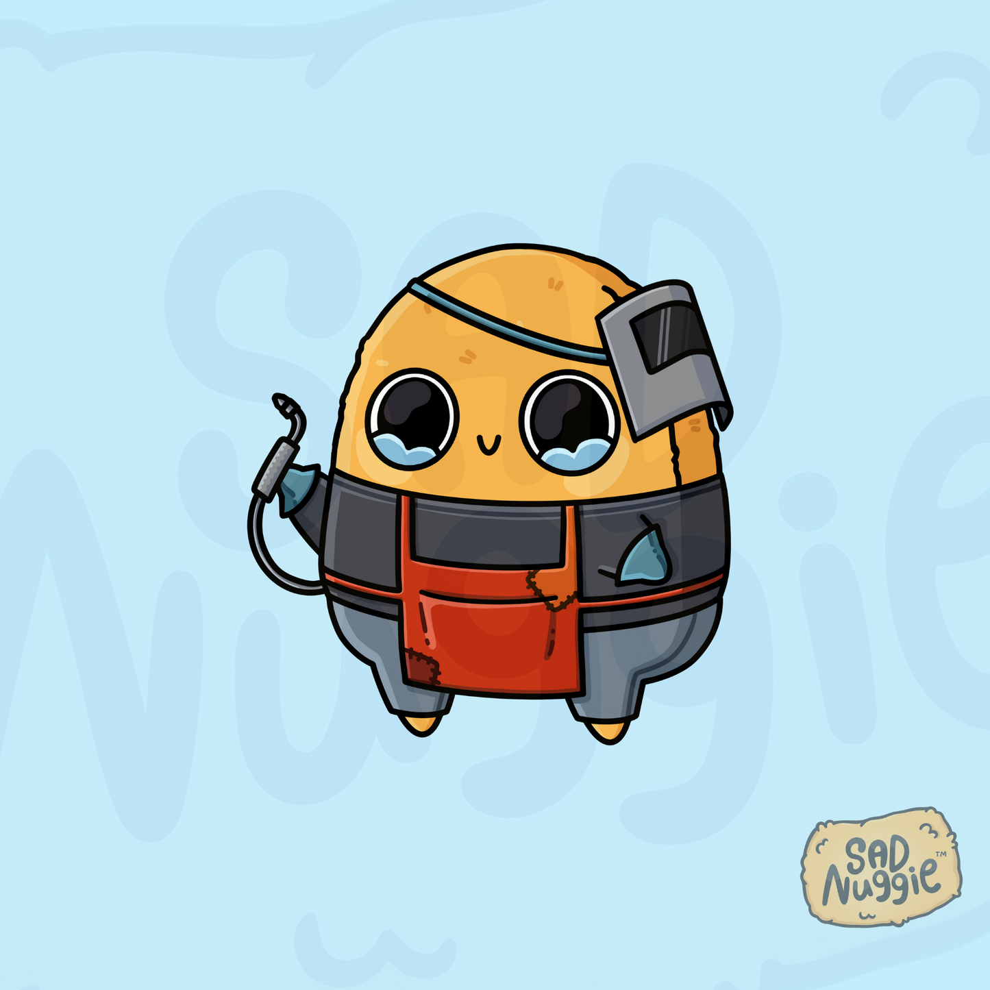 Sad Nuggie Welder Sticker