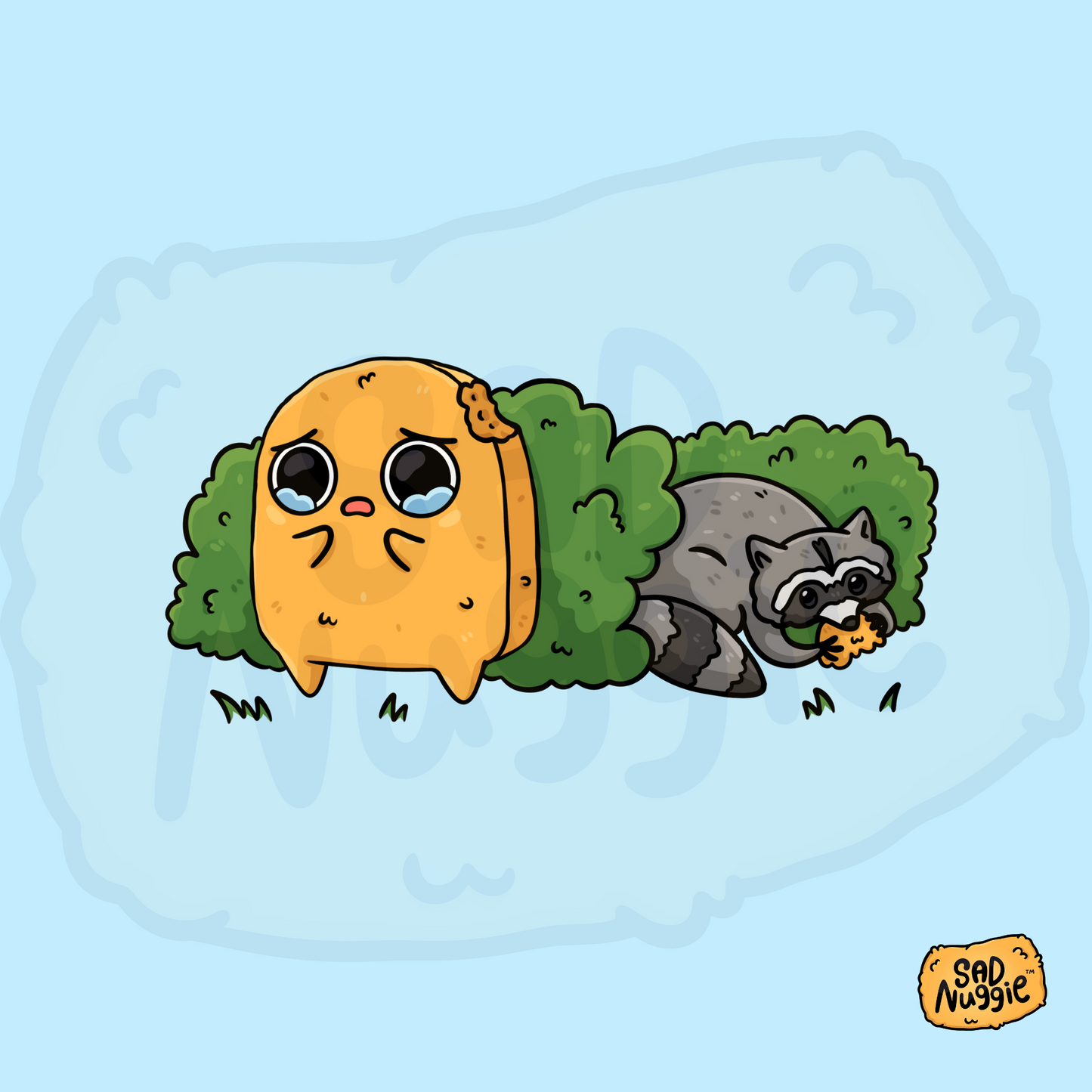 Sad Nuggie Something Bit Me Sticker