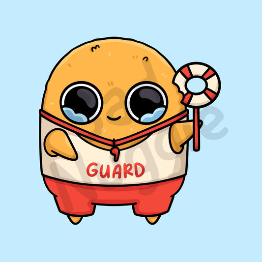 Life Guard Sad Nuggie Sticker