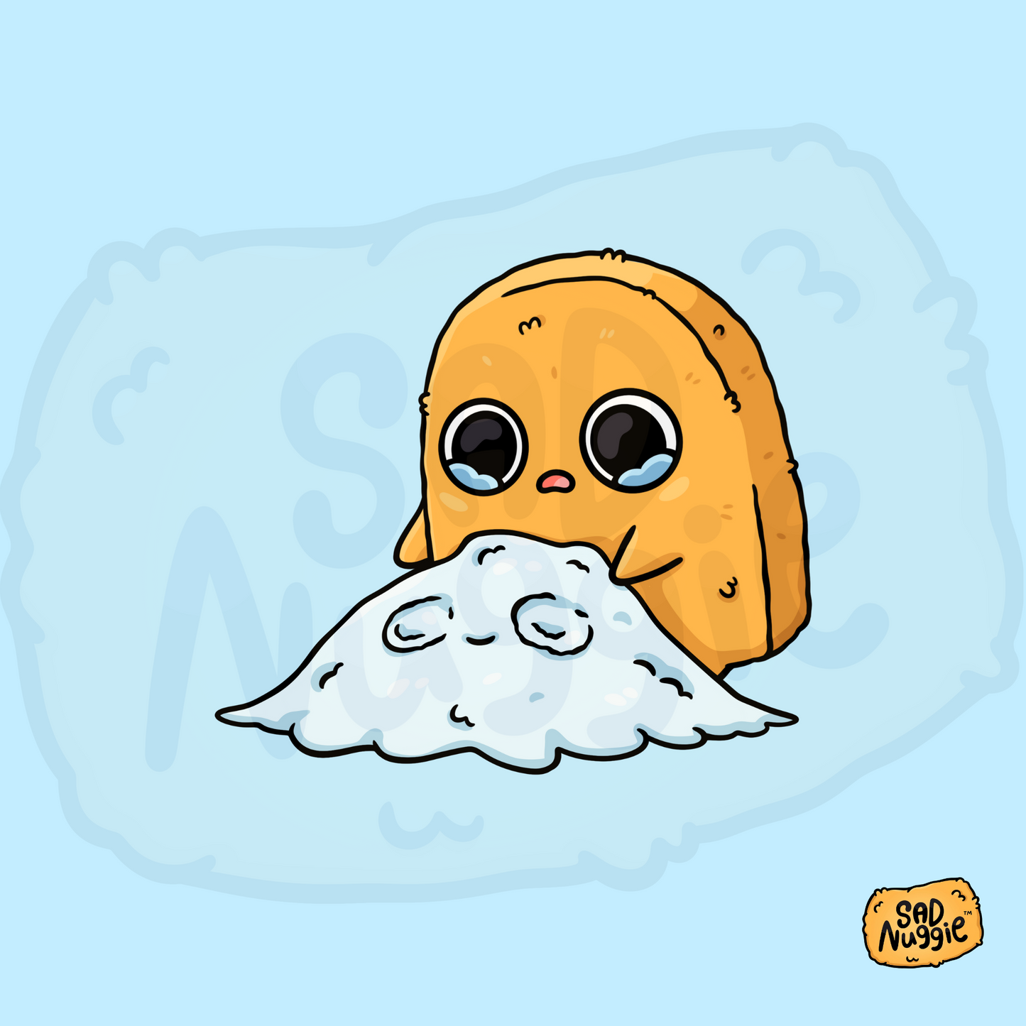 Sad Nuggie Snow Sticker