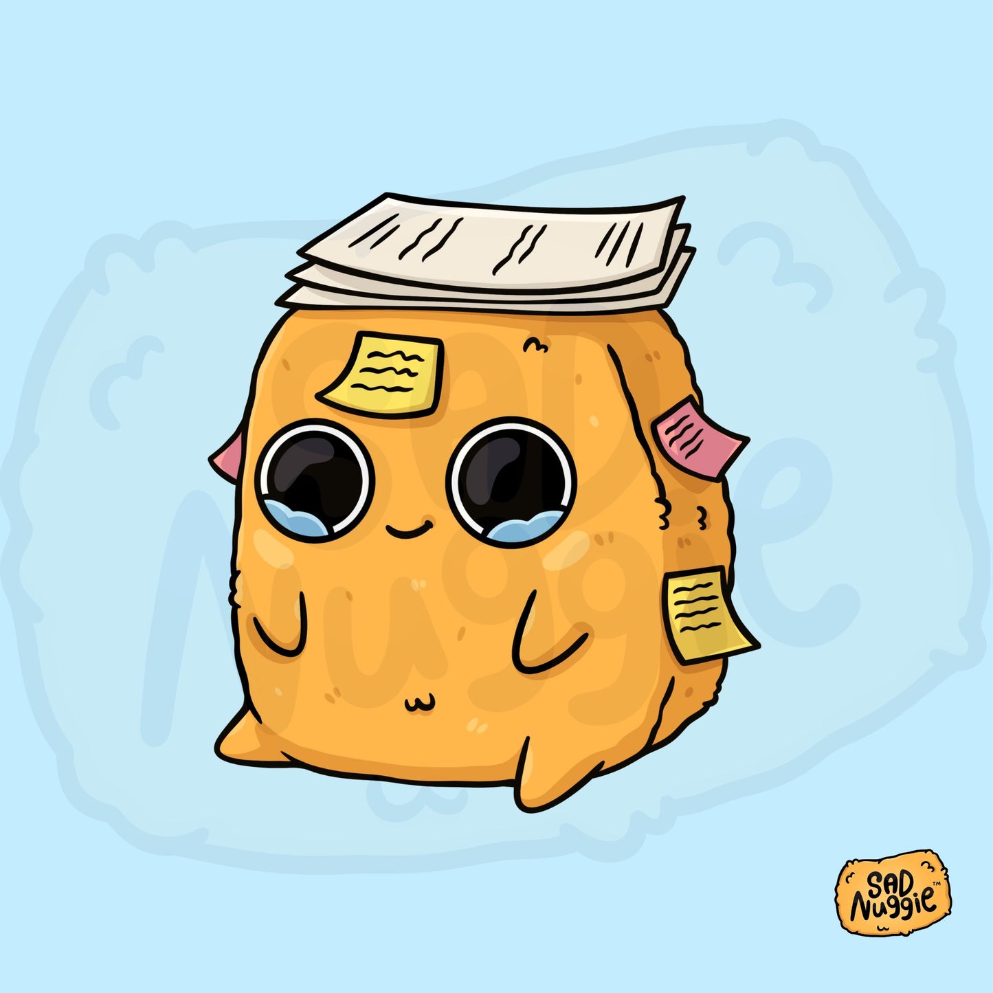 Sad Nuggie Stressed Sticker
