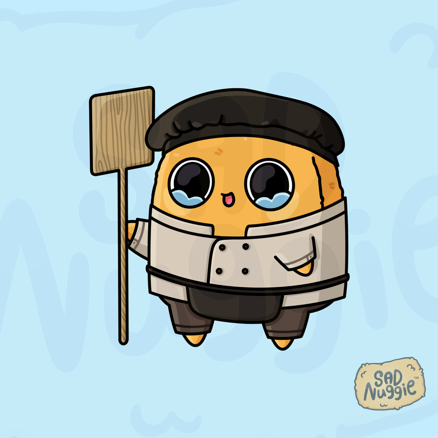 Sad Nuggie Baker Sticker