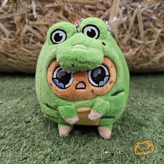 Angry Dino Mini Sad Nuggie Keychain