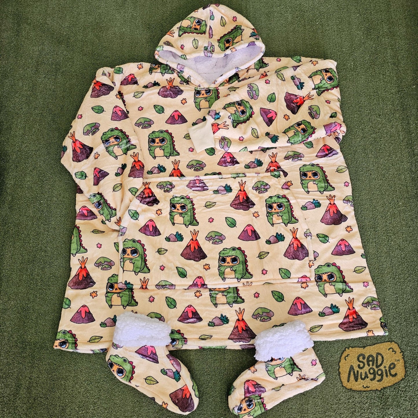 Sad Nuggie Angry Dino Wearable Blanket