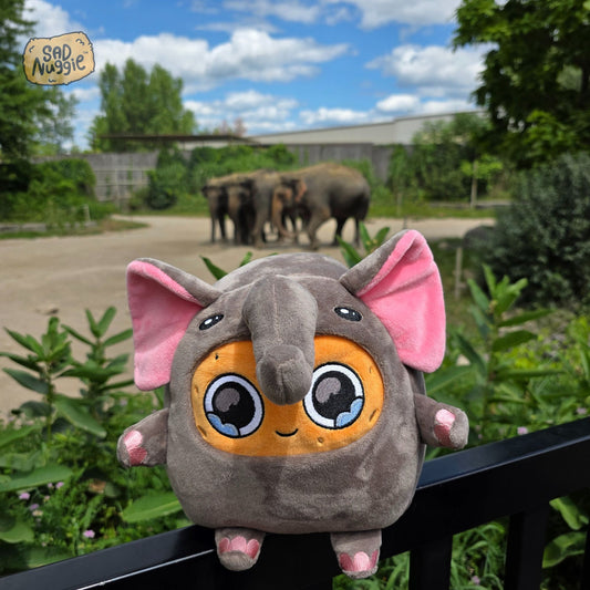Elephant Sad Nuggie Plush