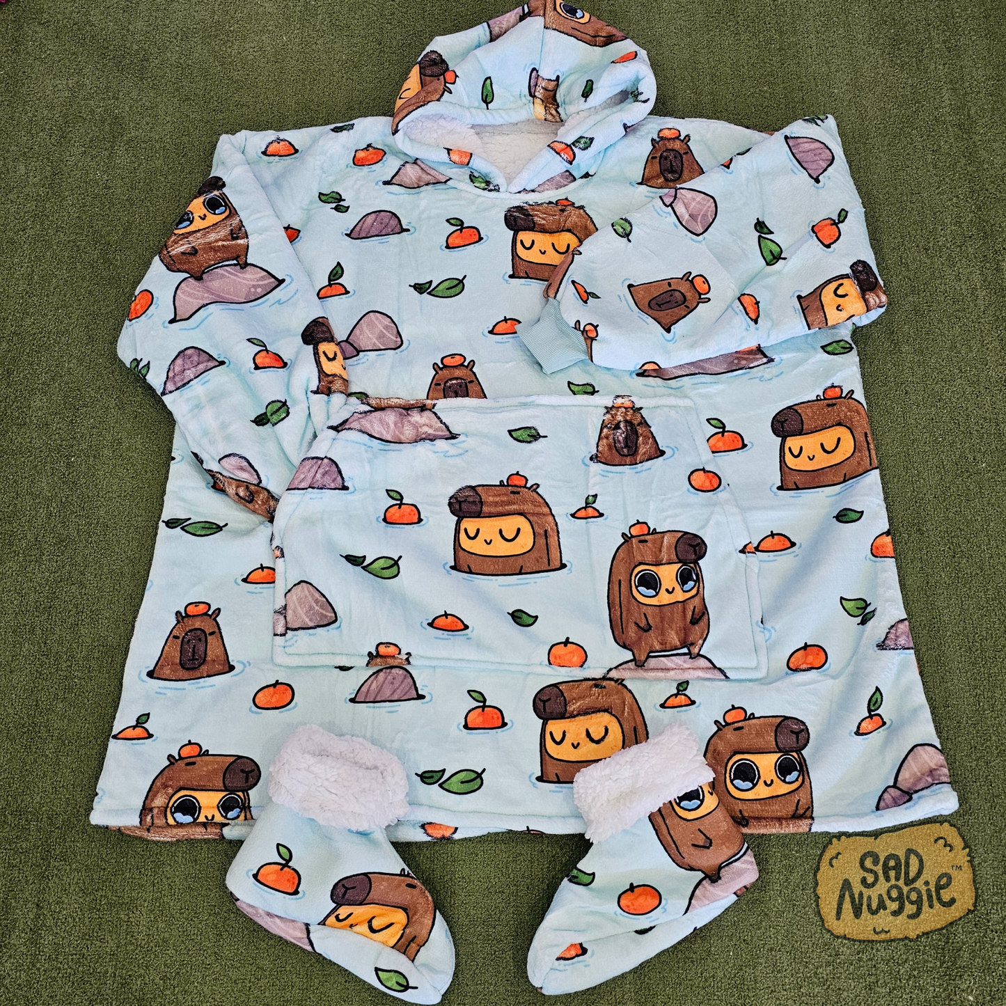 Sad Nuggie Capybara Wearable Blanket